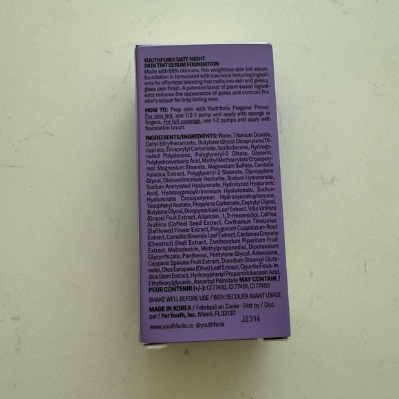 Youthforia Date Night Skin Tint Serum Foundation - 260 Light Med/Warm Under NWB - Picture 6 of 10